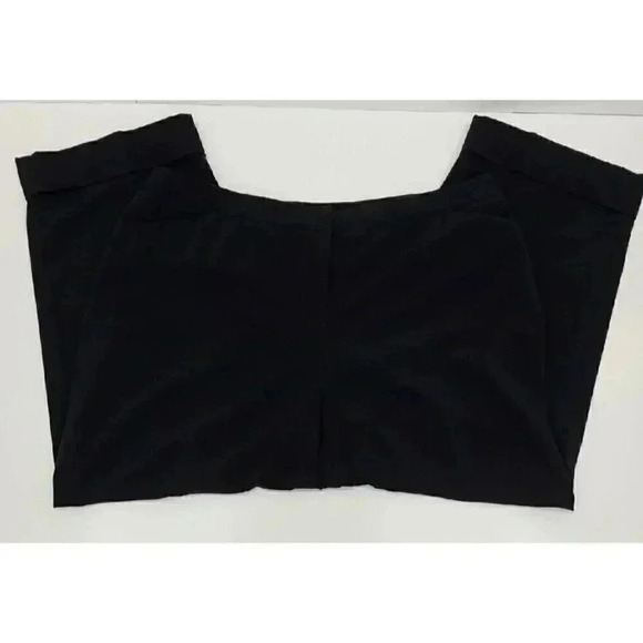 Chico's Black Ankle Pants Women's Size Large Cuffed Hem Wide Leg - Picture 1 of 6